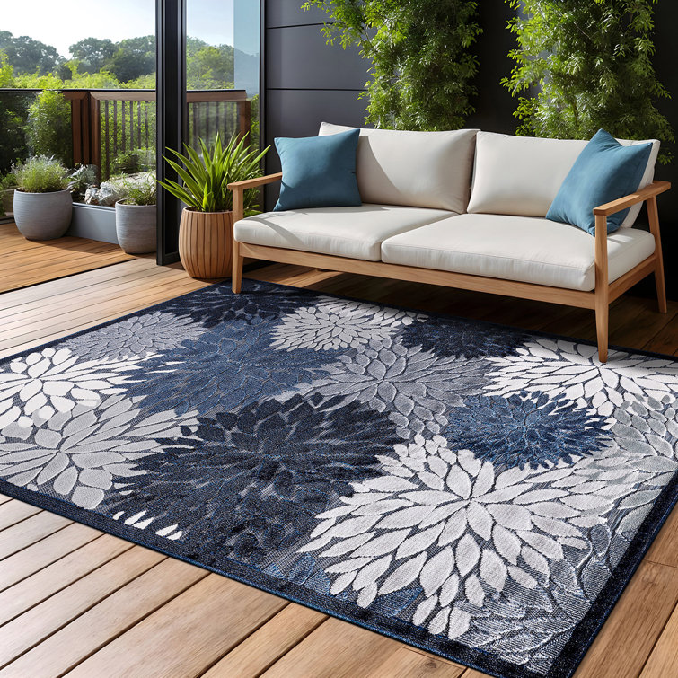 Navy outdoor rug discount